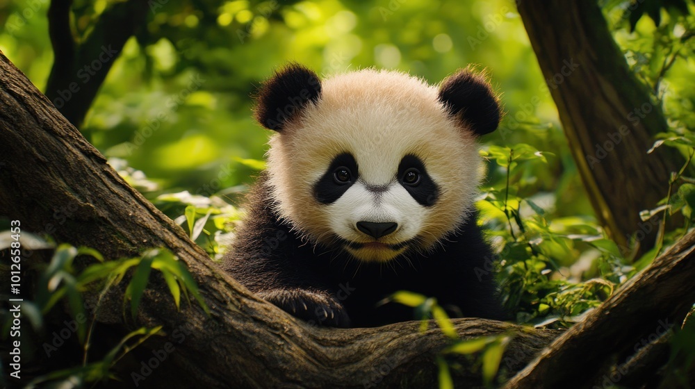Obraz premium Adorable Panda Cub