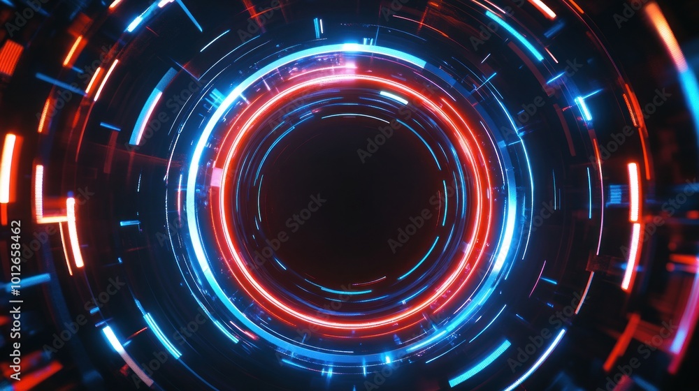Obraz premium Abstract Neon Lights Circular Design