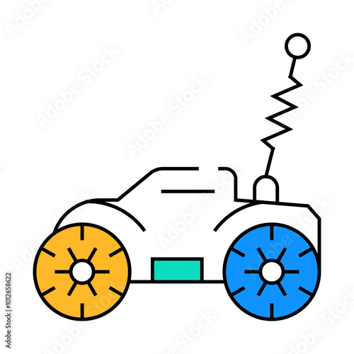 radio controlled car toy line icon vector. radio controlled car toy sign. isolated symbol illustration