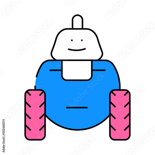 robot toy line icon vector. robot toy sign. isolated symbol illustration