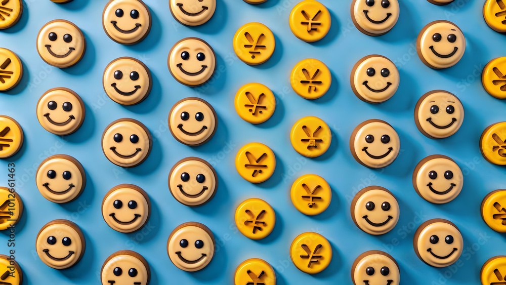 Vibrant Cartoon Seamless Tile Pattern with Playful Discount Tags and Smiling Currency Icons for Engaging Business Advertisements Vibrant Cartoon Seamless Tile Pattern with Playful Discount Tags and Smiling Currency Icons for Engaging Business Advertisements