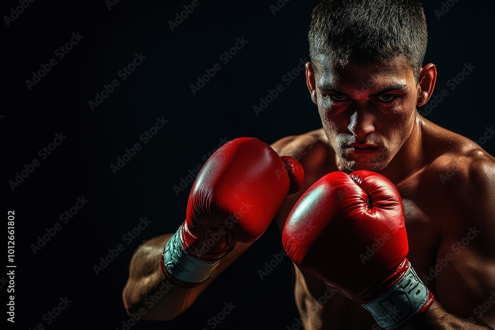 Hand of young boxer against black background Hand of young boxer against black background