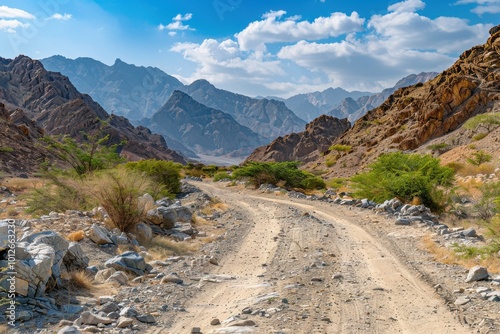 Hatta s Copper Hike trail winds through riverbed and mountains photo