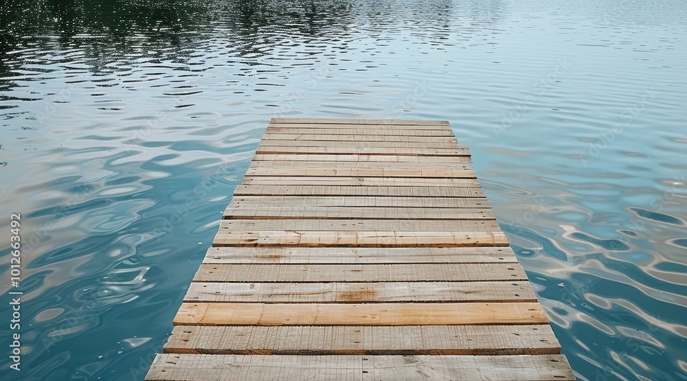 High quality photo of a wooden springboard over the lake High quality photo of a wooden springboard over the lake