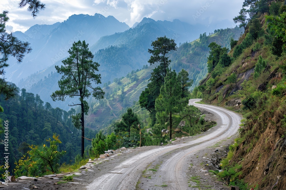High resolution image of Himalayan country road in India for large print High resolution image of Himalayan country road in India for large print