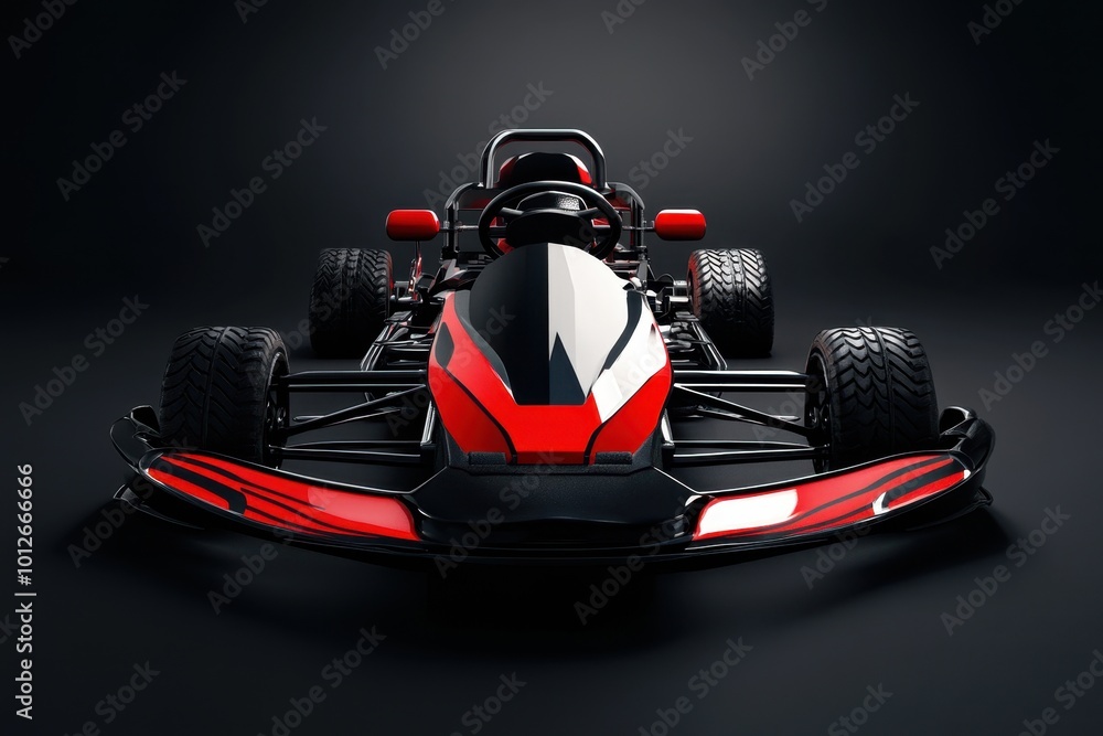 Naklejka premium Kart racing concept on black background