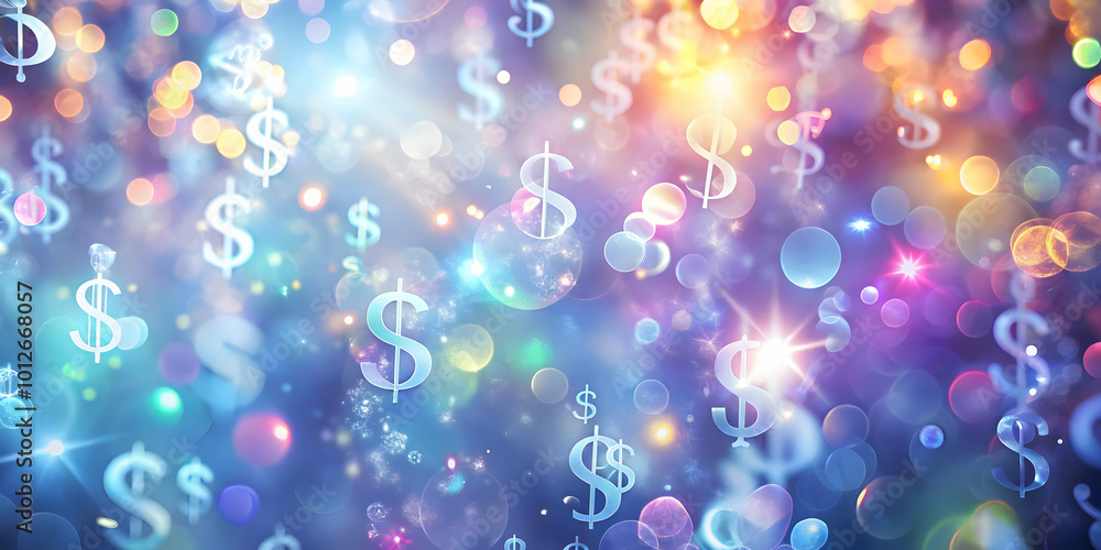 Dynamic Abstract Bokeh Background Featuring Floating Holographic Dollar Signs for Financial Concepts in Photo Stock Collection Dynamic Abstract Bokeh Background Featuring Floating Holographic Dollar Signs for Financial Concepts in Photo Stock Collection