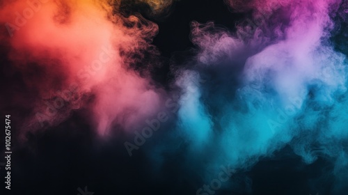 Wallpaper Mural Abstract Smoke Artwork with Colorful Hues Torontodigital.ca