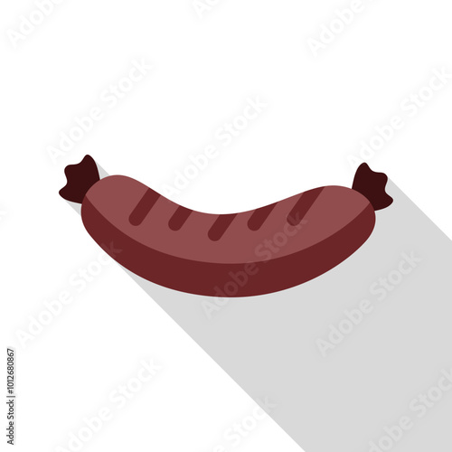 This vector illustration features a grilled sausage with prominent grill marks, ideal for projects related to grilling, barbecue, and food