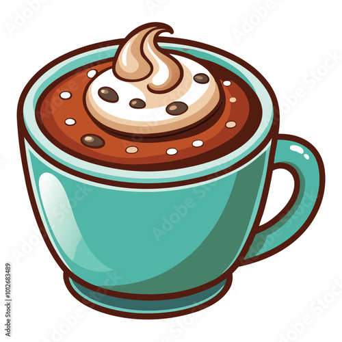 Hot chocolate vector illustration isolated on a white background