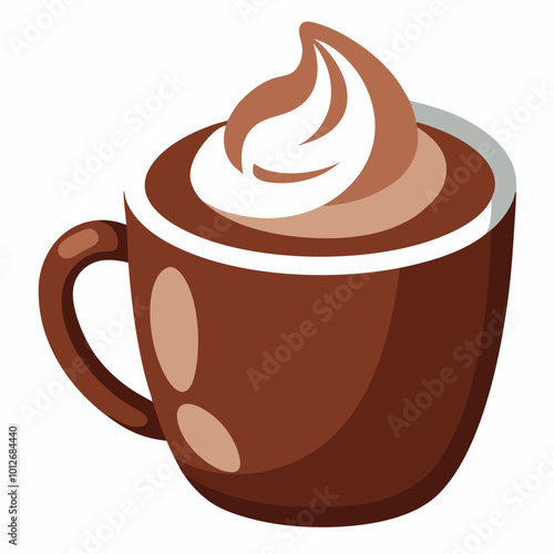 Hot chocolate vector illustration isolated on a white background