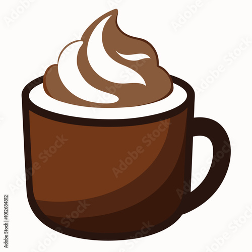 Hot chocolate vector illustration isolated on a white background