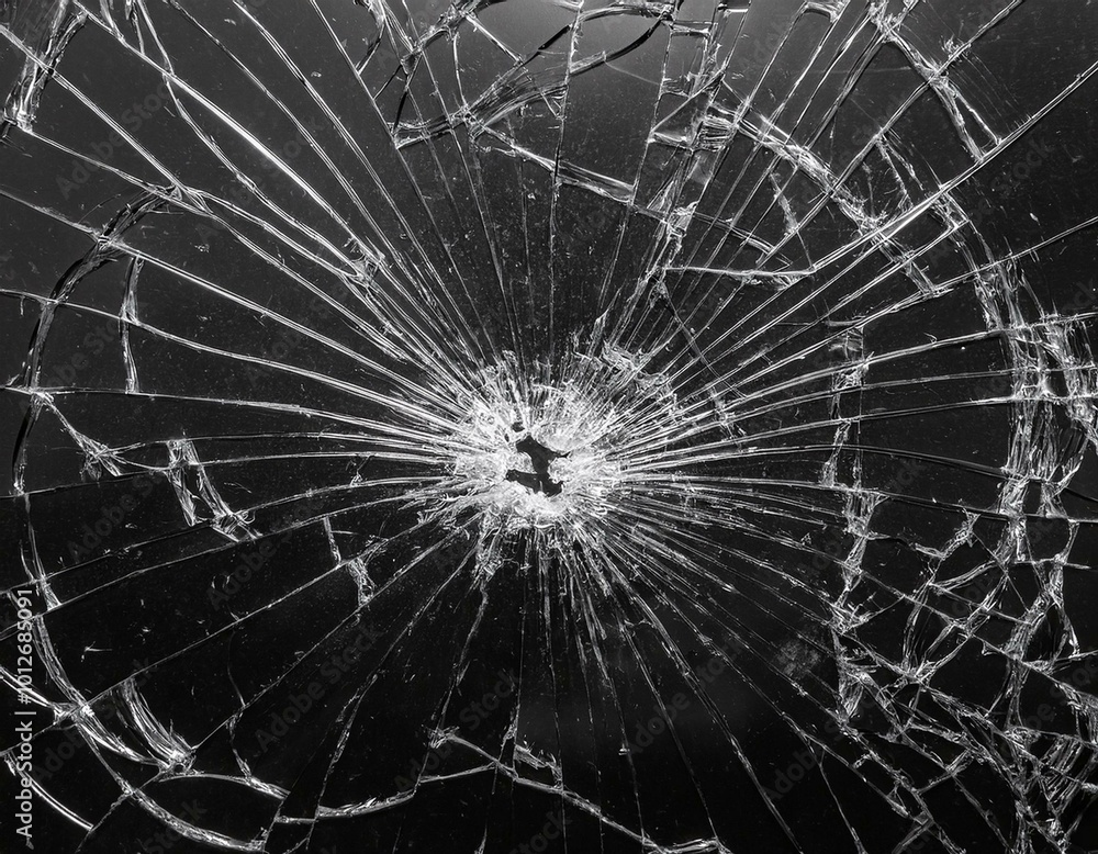 Fototapeta premium broken glass window