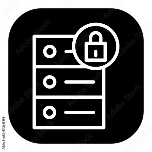 Database Lock Vector Icons