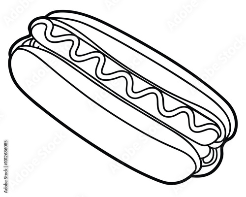 Hotdogs vector iine art