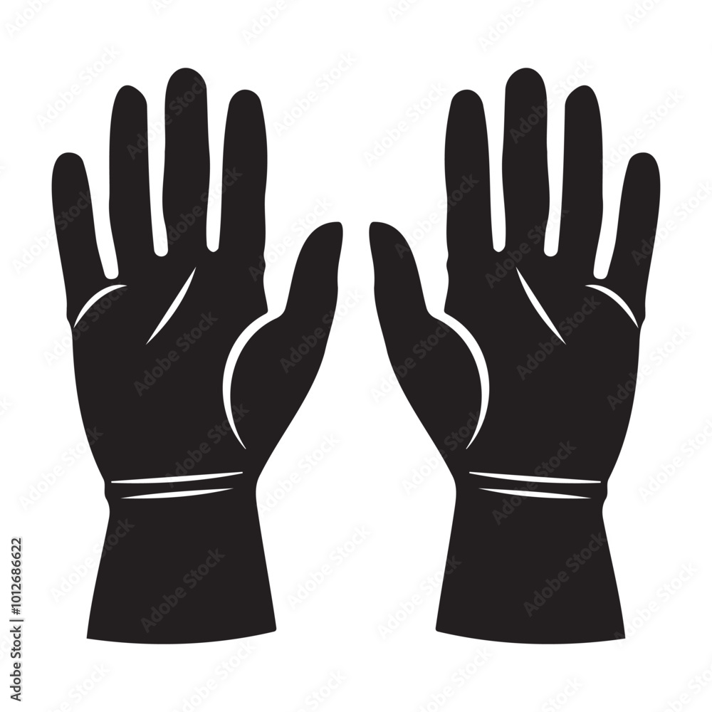 Obraz premium Black Gloves with Open Palms for Various Uses