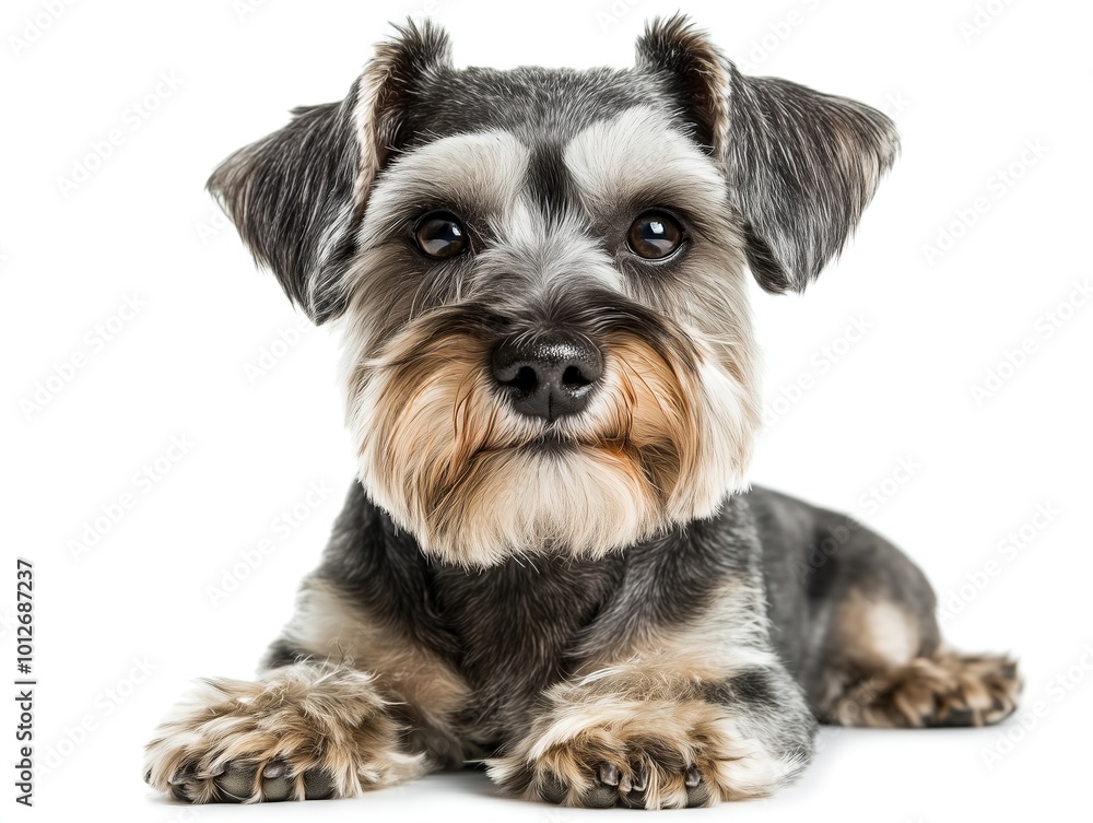 Miniature schnauzer puppy isolated on white background Miniature schnauzer puppy isolated on white background