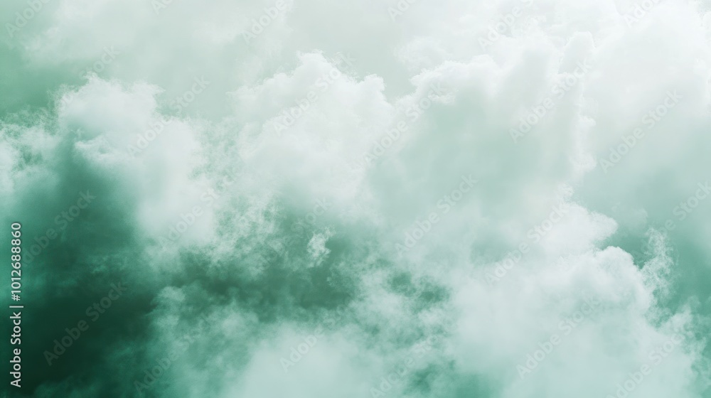 Obraz premium White Clouds in Green Sky