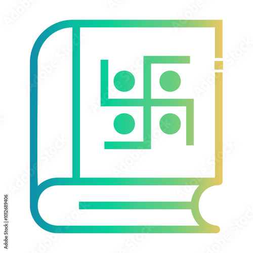 vedas book Line Gradient Icon
