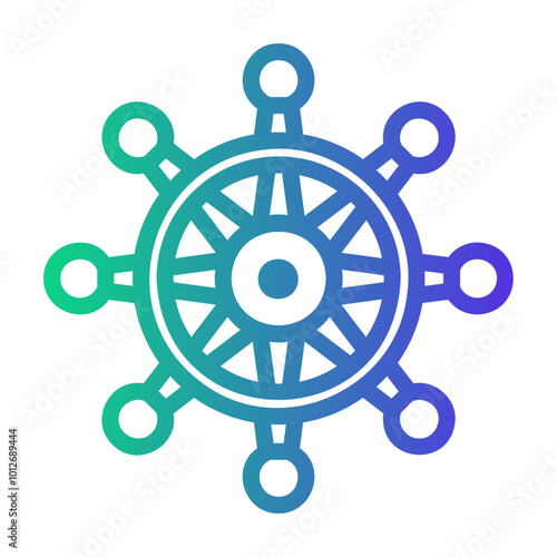 dharma wheel Line Gradient Icon