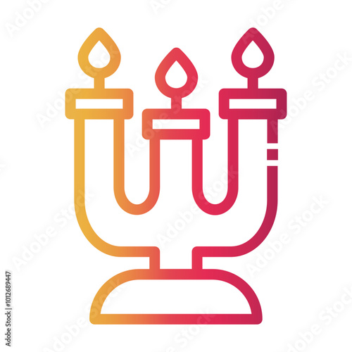 candelabra Line Gradient Icon