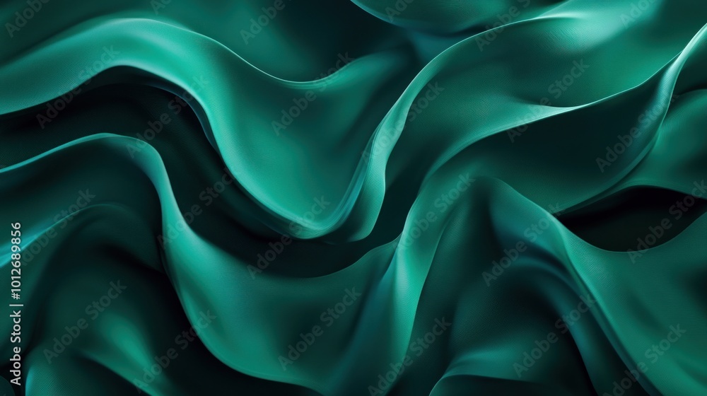 Obraz premium Abstract Green Fabric Waves