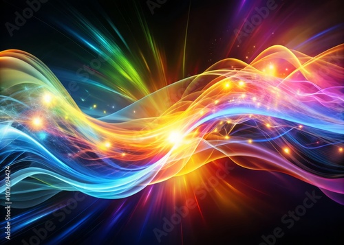 Dynamic energy flows in vibrant colors symbolize creativity and movement, capturing the essence of artistic expression