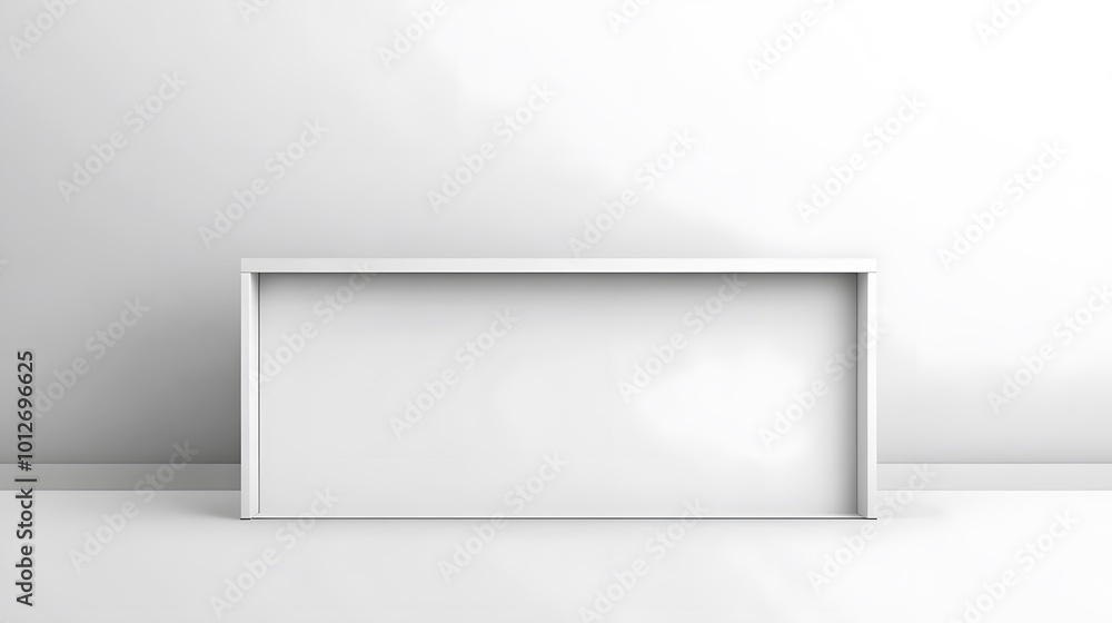 Obraz premium A blank white portable exhibition counter presented as a realistic vector mockup