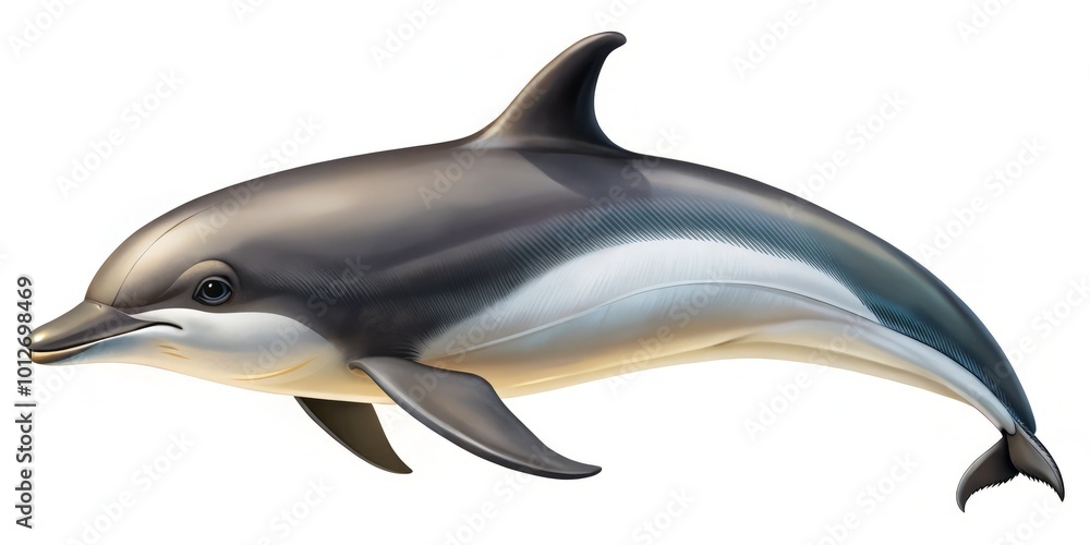Fototapeta premium Experience the Flat Harbour Porpoise in a vibrant vector illustration, perfect for marine life graphics and educational