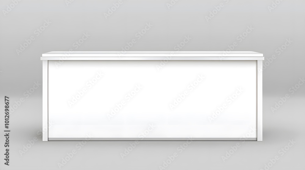 Fototapeta premium A blank white portable exhibition counter presented as a realistic vector mockup
