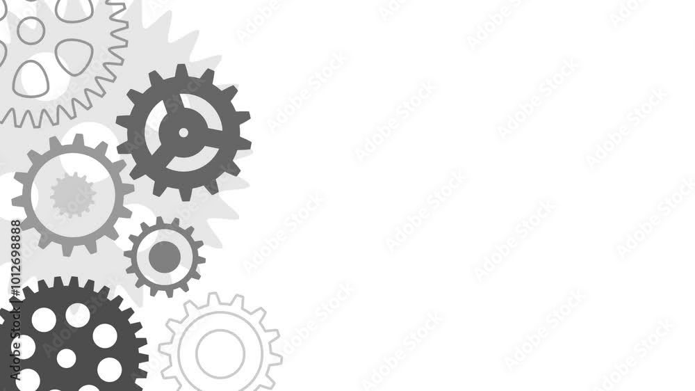Cogwheel rotation animation, mechanical engineering, gear wheel background, technology and innovation, copy space for text Cogwheel rotation animation, mechanical engineering, gear wheel background, technology and innovation, copy space for text