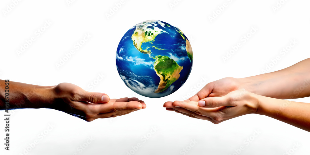 Flat Floating Hands Holding a Globe: Symbolizing Global Community & Growth Through ESG Efforts in Simple Flat Vector Illustration Flat Floating Hands Holding a Globe: Symbolizing Global Community & Growth Through ESG Efforts in Simple Flat Vector Illustration