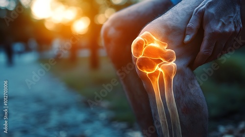 the knee joint showing the effects of cartilage wear