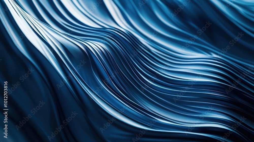 Obraz premium Abstract Blue Wavy Pattern