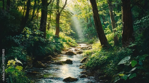 Sunbeams Through the Forest