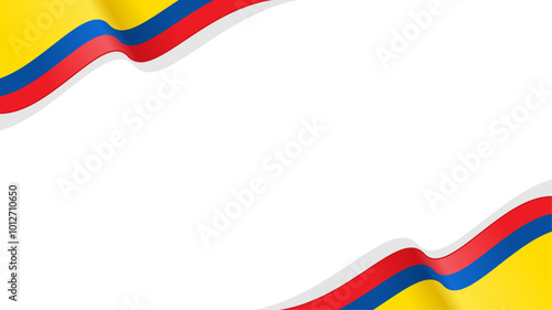 wavy colombia flag vector background with copy space for text. colombia national day