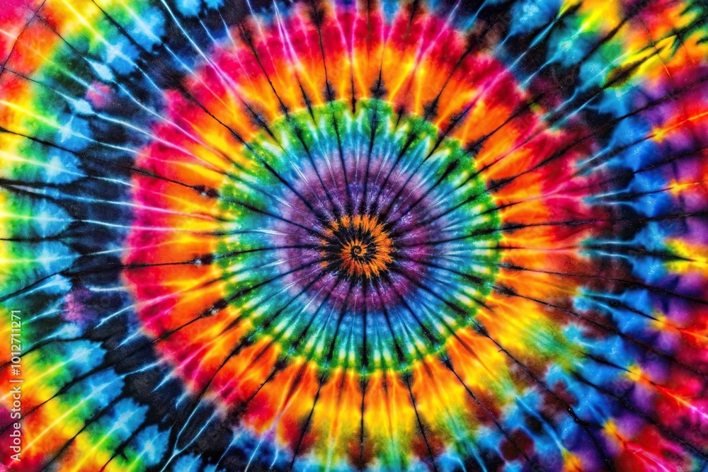 Forced perspective reverse tie dye pattern on black fabric Forced perspective reverse tie dye pattern on black fabric