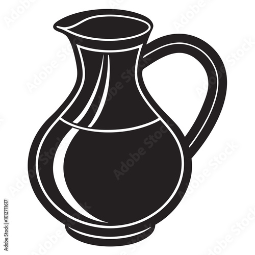 Water jug silhouette vector illustration on a white background