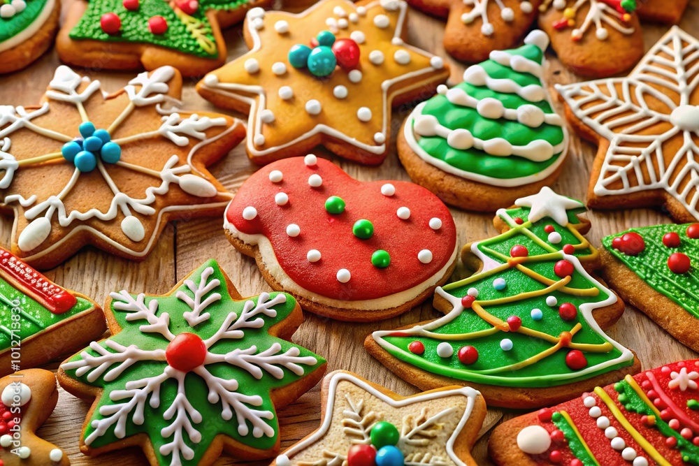 Delight in festive gingerbread cookies, beautifully decorated with glossy glaze, perfect for Christmas celebrations and sweet holiday treats that bring joy to every gathering. Delight in festive gingerbread cookies, beautifully decorated with glossy glaze, perfect for Christmas celebrations and sweet holiday treats that bring joy to every gathering.