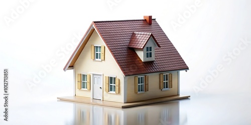 Wallpaper Mural Forced perspective small gable roof house on white background Torontodigital.ca