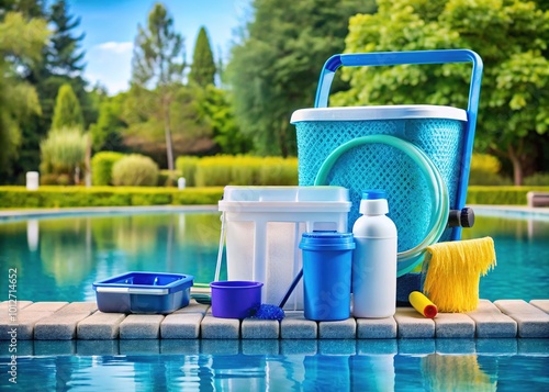 Essential pool cleaning kit featuring chlorine tablets for easy maintenance and sparkling clean water, ensuring your pool remains inviting and hassle-free all season long.