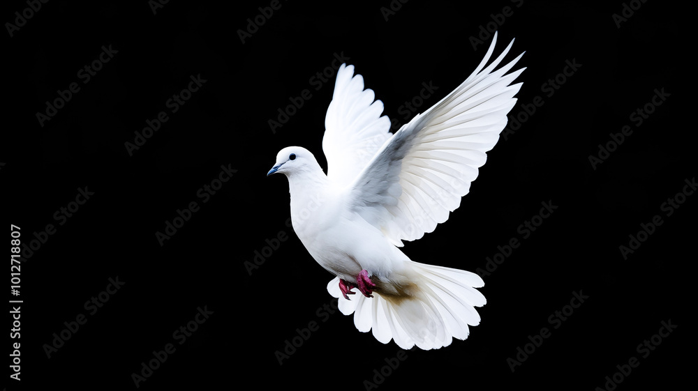 Fototapeta premium white dove isolated on black