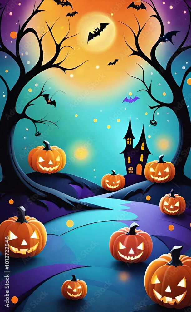 Fototapeta premium halloween background with pumpkin