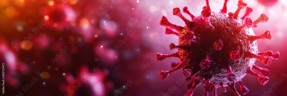 A close-up view of virus cells under a microscope. This image provides a visual representation of the microscopic world of viruses and their role in disease. The image highlights the structure and com A close-up view of virus cells under a microscope. This image provides a visual representation of the microscopic world of viruses and their role in disease. The image highlights the structure and com