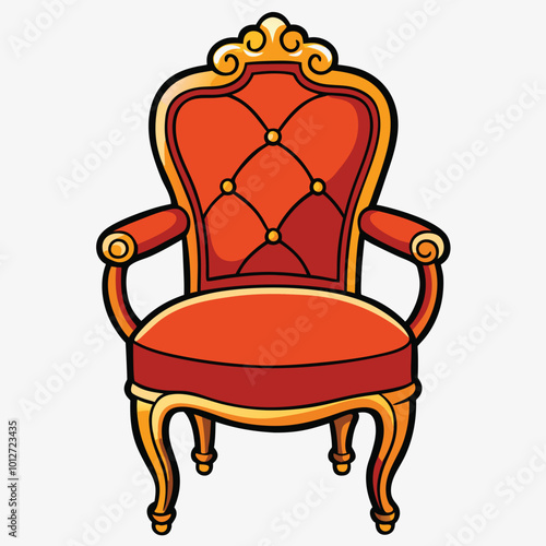 chair Victorian-style vector illustration.