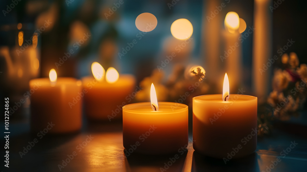 Memories day, candles on dark surface. Memories day, candles on dark surface.