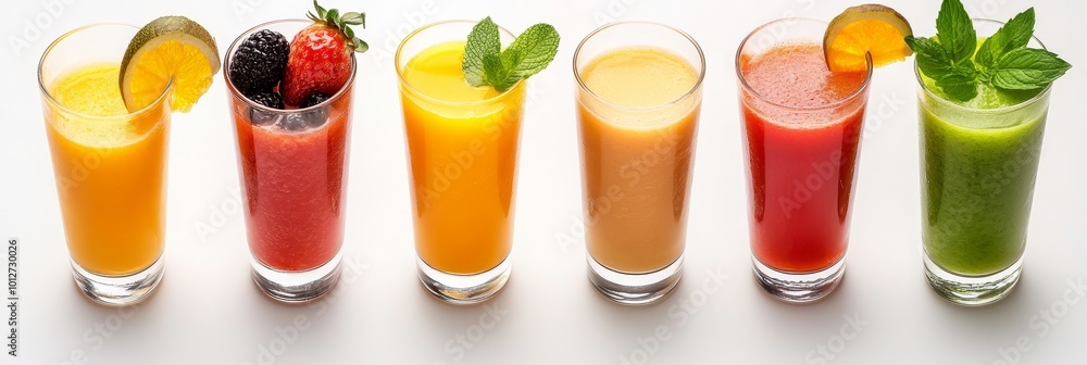 Assortment of Fresh Fruit Smoothies - a vibrant and colorful selection of homemade smoothies, perfect for a healthy and refreshing treat. The smoothies are made with a variety of fruits and vegetables Assortment of Fresh Fruit Smoothies - a vibrant and colorful selection of homemade smoothies, perfect for a healthy and refreshing treat. The smoothies are made with a variety of fruits and vegetables