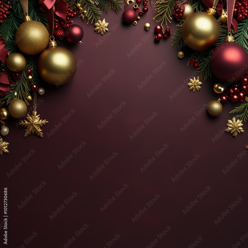 Christmas card background with burgundy matte and gold textures Christmas card background with burgundy matte and gold textures