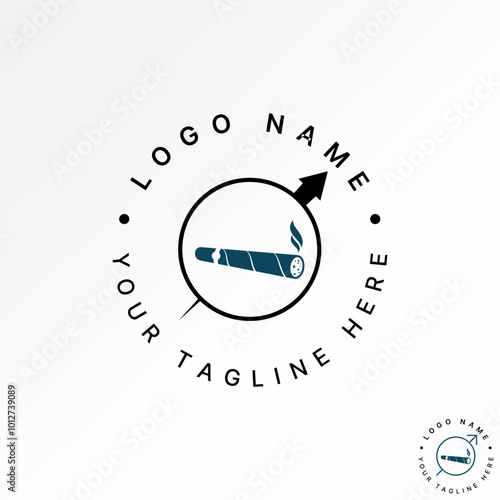 Logo design graphic concept creative abstract premium vector stock cigar cigarette smoker herb male arrow symbol. Related to gentlemen lifestyle mafia