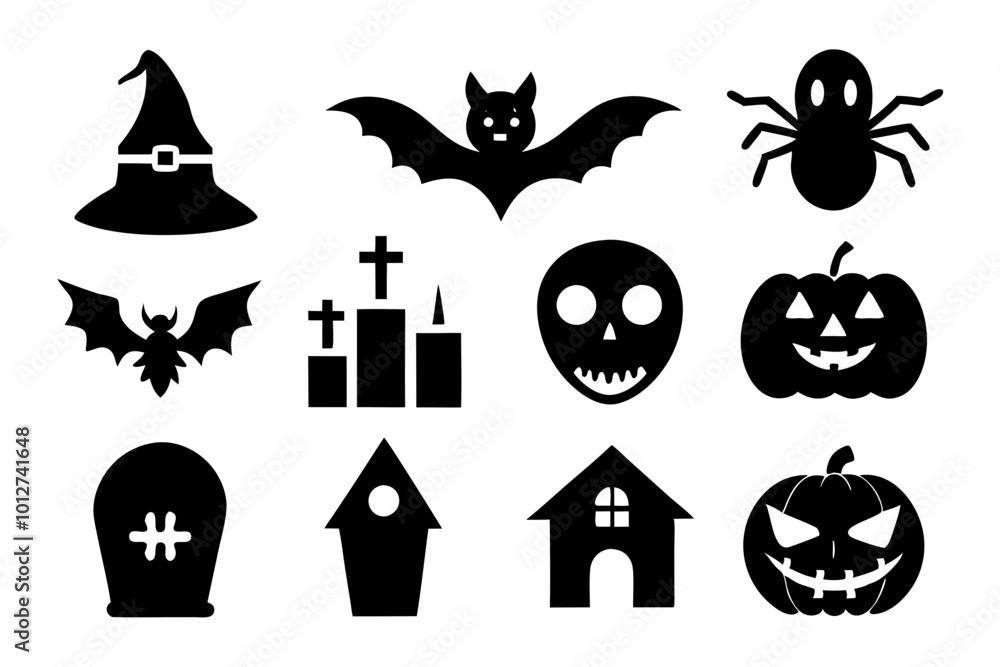 Obraz premium halloween icons set